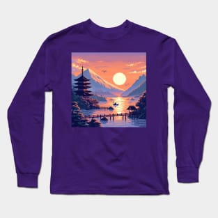 Ukiyo-e Japanese Sunrise Long Sleeve T-Shirt